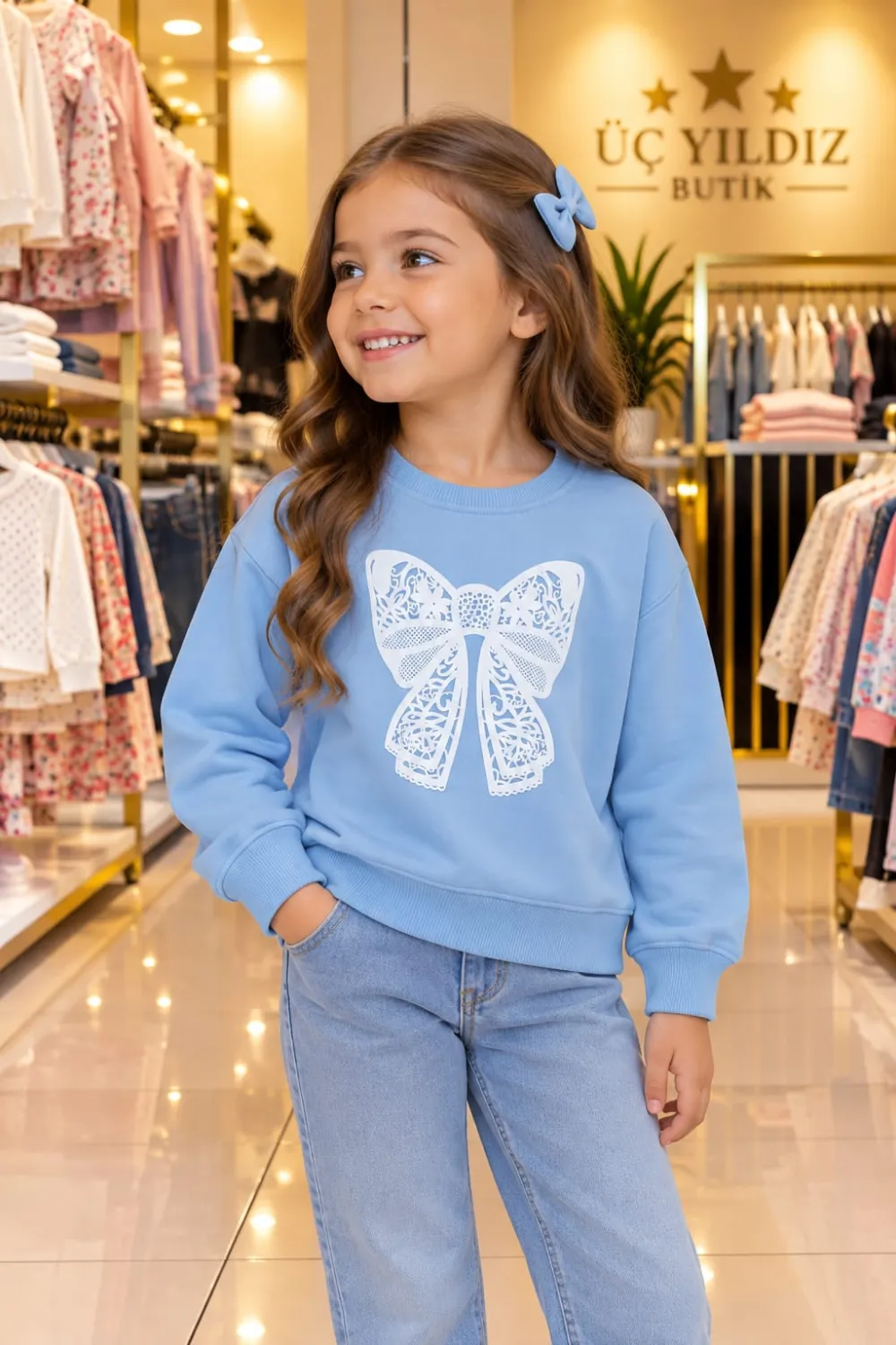 Papatya Büyük Baskılı Sweatshirt (Kız Çocuk) - ana görünüm