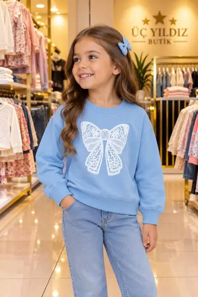 Papatya Büyük Baskılı Sweatshirt (Kız Çocuk) - ana görünüm